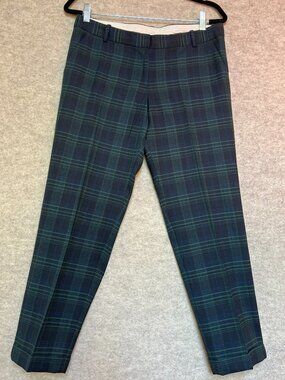 J.Crew Cafe Capri‎ Women's Pants Size 6 Wool Blend Tartan Pattern